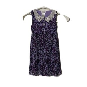 Blueberi Boulevard Purple Dress with‎ Lace Collar